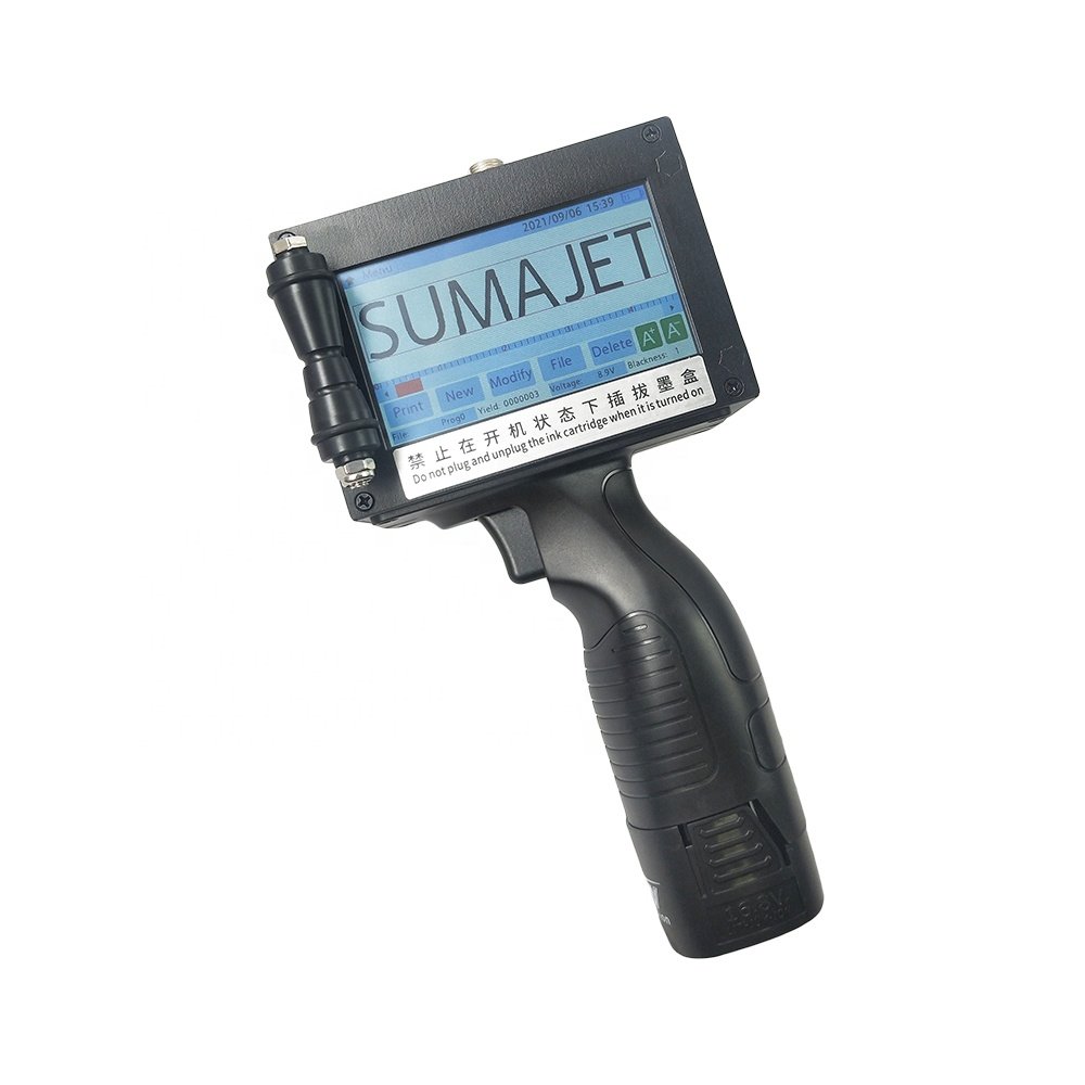 SUMAJET handheld large character inkjet printer wooden box carton packaging inkjet printer 5cmlogo coding machine gun