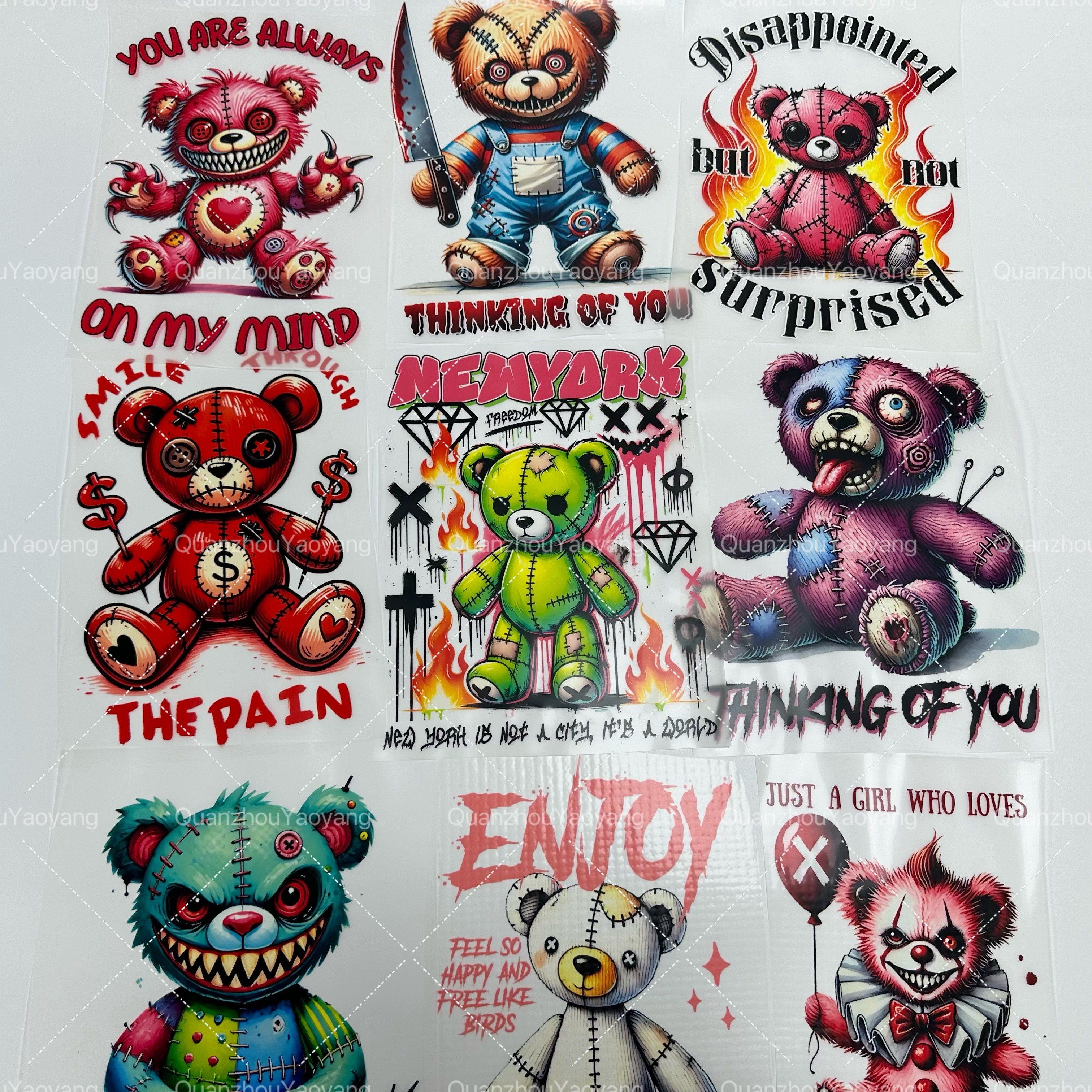 Plastic Heat Transfer Printing DTF On Clothes patches for Children clothing Transfers For T-Shirt Washable Heat Patch