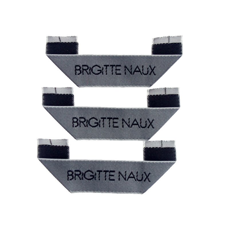 Woven Label Logo Clothing Collar Labels Woven 3D Polyester Taffeta Fabric Garment Neck Labels Transfer Technique