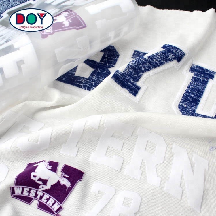 Wholesale New Design High Quality Custom Brand Letter Name Logo Flock Sheets Heat Transfer Printing