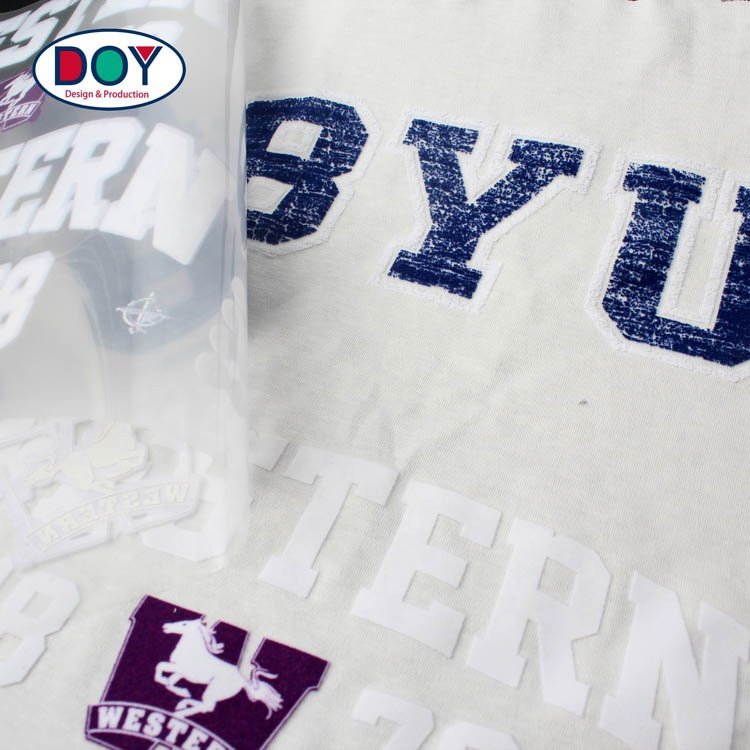 Wholesale New Design High Quality Custom Brand Letter Name Logo Flock Sheets Heat Transfer Printing