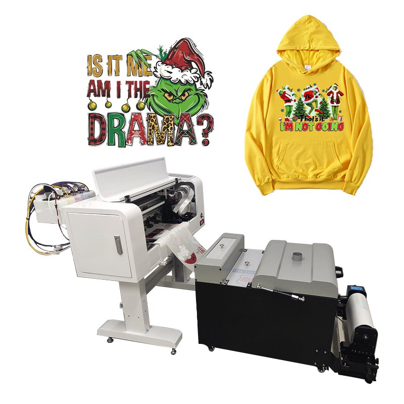 DTF Printer with Power Shaker 30cm Heat Transfer for Any Fabric Canvas Garment roll to roll digital label printing machine