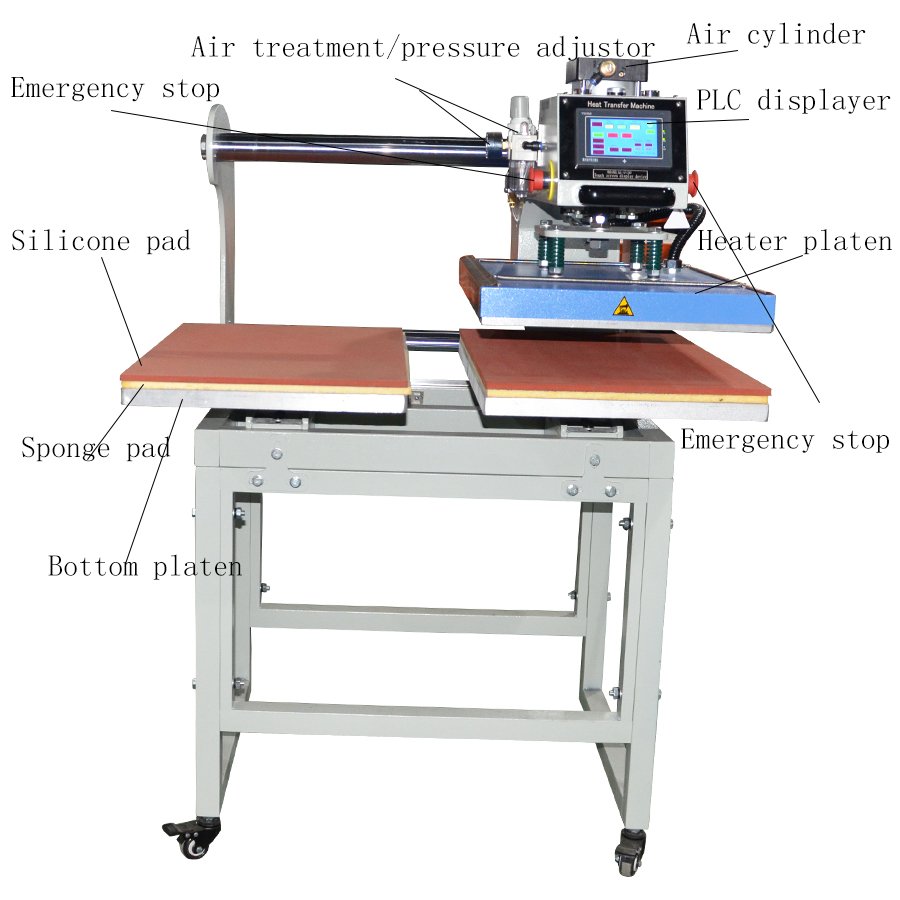 Automatic Pneumatic Double Digital T-shirt Printing Heat Press machines 38*38cm