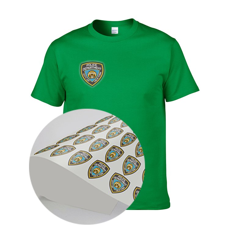 Custom Circle t shirt heat transfer printing Sticker Product Logo Label Printing Pantone Bag for Customized clothes
