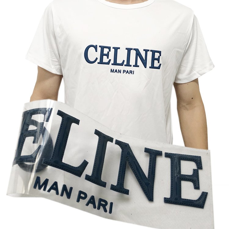 Custom Circle t shirt heat transfer printing Sticker Product Logo Label Printing Pantone Bag for Customized clothes