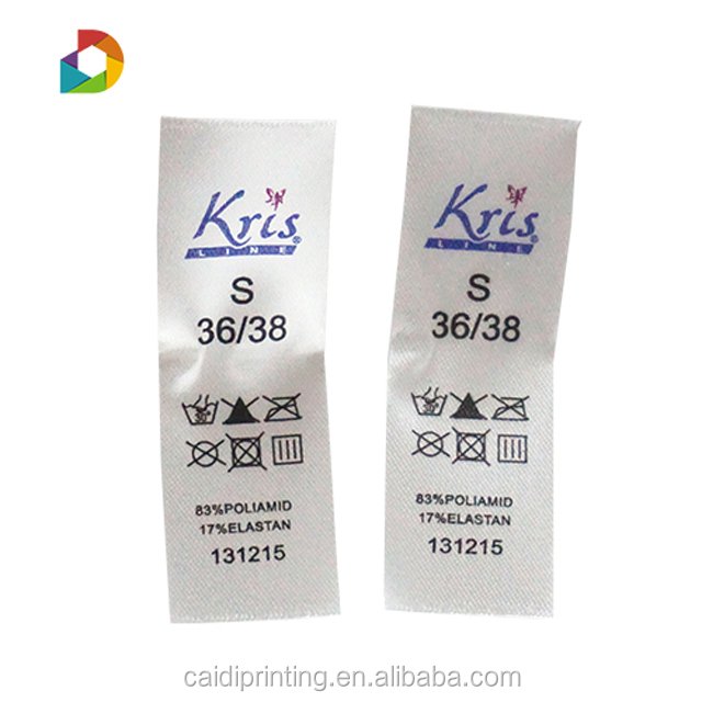 Transfer Printing Custom Labels Cotton Garment Warning Label Garment & Processing Accessories for Clothing Brand Satin Cloth