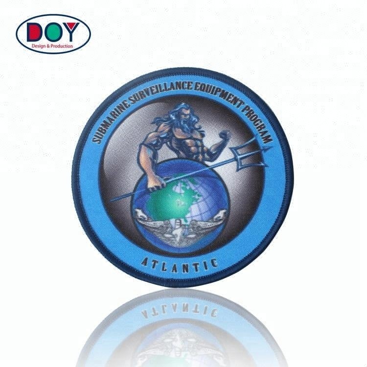 Heat Transfer Printing Merrow Border Custom Cartoon Logo Garment Dye Sublimation Patches for Hat