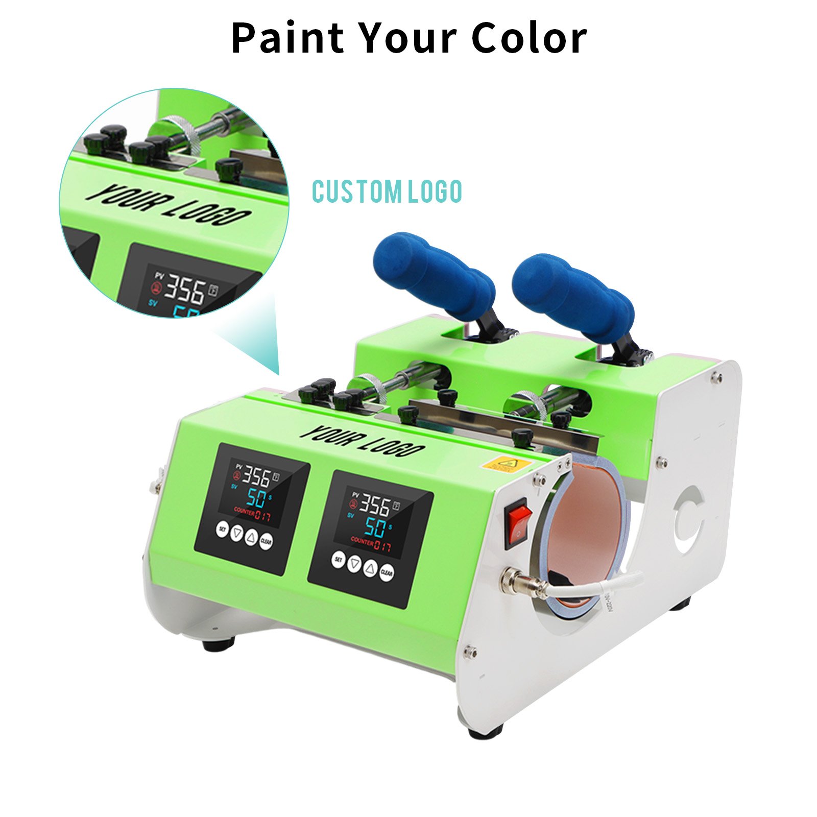 Custom Double Station 40 oz Tumbler Press Machine with Logo Sublimation Dual Heat Transfer Printing Tumbler Press