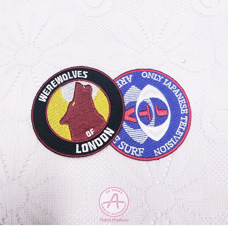 Patches Maker Custom Hear Transfer Embroidery Full Embroidered Patch Merrow Border Iron On Backing Embroidery Patch