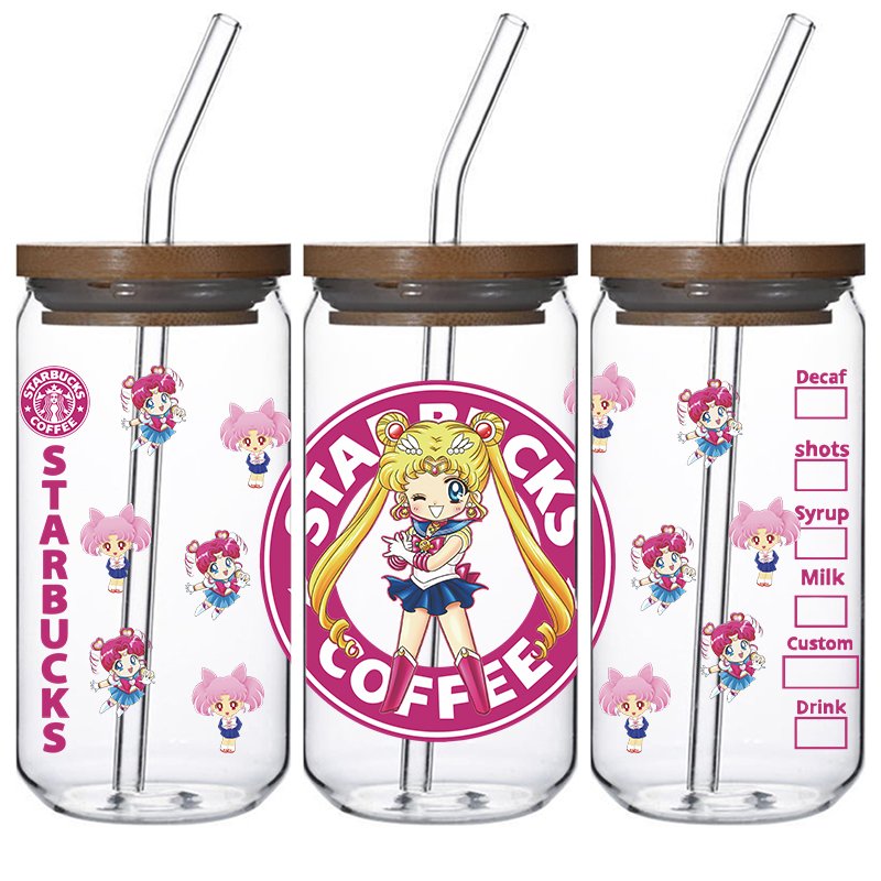 Factory Export Professional custom transfer printing self-adhesive label UVDTF Cup wrap Transfer 16 oz easy peel UVDTF cup wrap