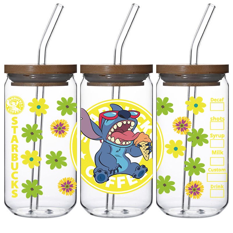 Factory Export Professional custom transfer printing self-adhesive label UVDTF Cup wrap Transfer 16 oz easy peel UVDTF cup wrap
