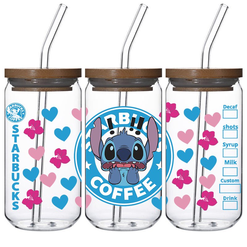 Factory Export Professional custom transfer printing self-adhesive label UVDTF Cup wrap Transfer 16 oz easy peel UVDTF cup wrap