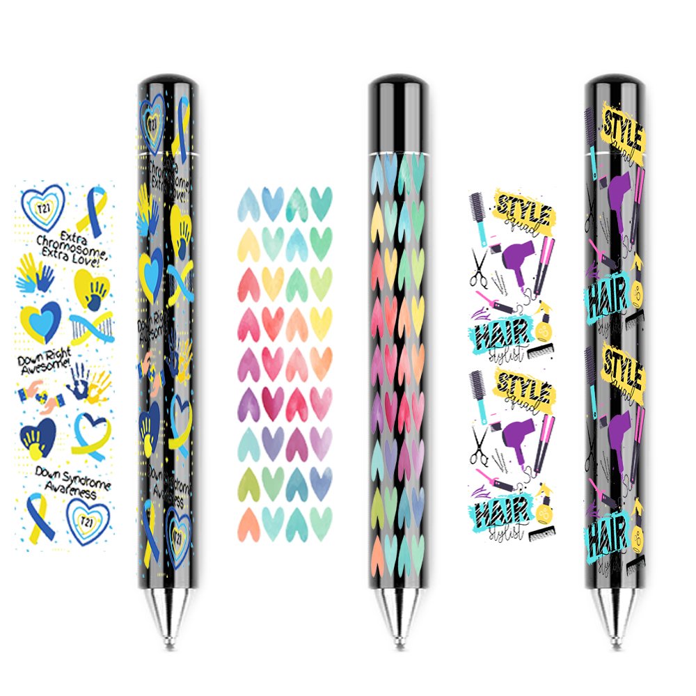 Private Label Wholesale Custom Packaging Transfer Name Logo Sticker Printing UV DTF Pen Wraps Transfer Film Decals For Pens