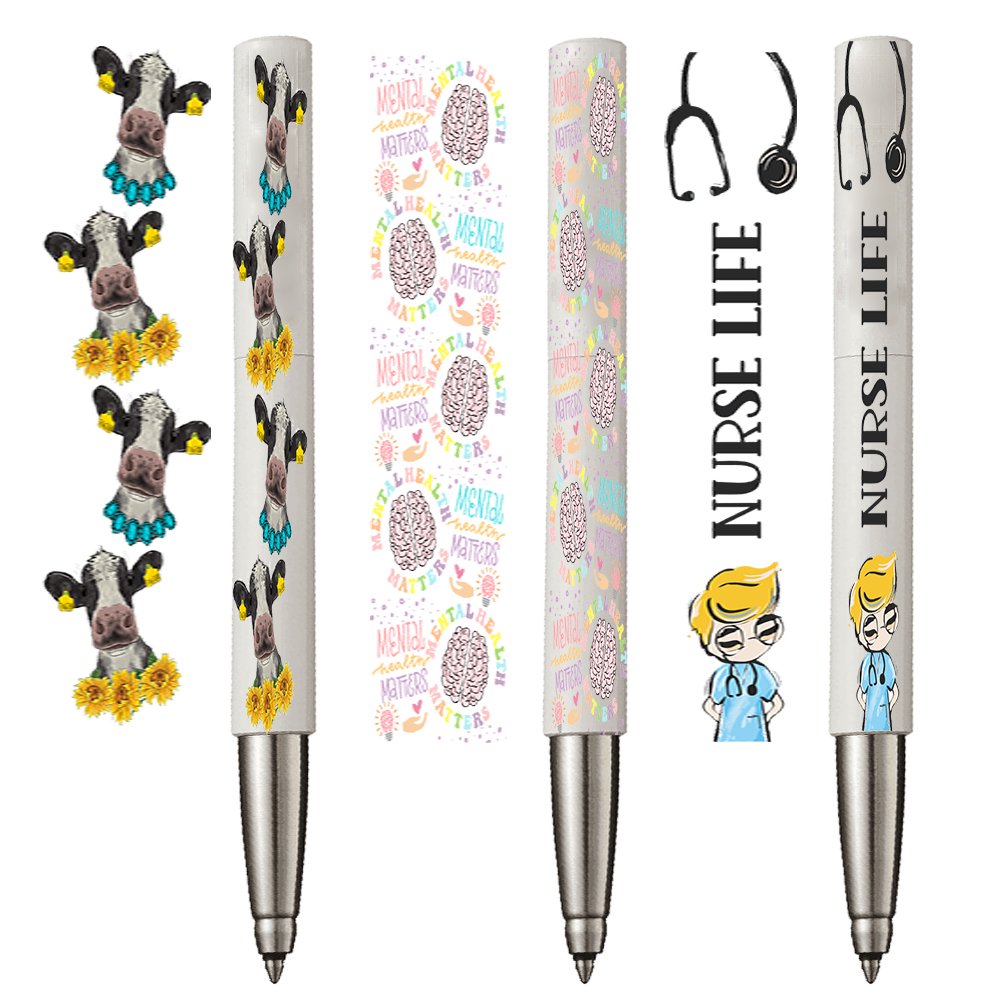 Private Label Wholesale Custom Packaging Transfer Name Logo Sticker Printing UV DTF Pen Wraps Transfer Film Decals For Pens