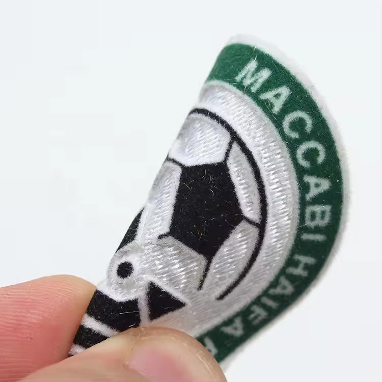 Custom Football Logo Heat Transfer Printing Flock Patches with Iron on