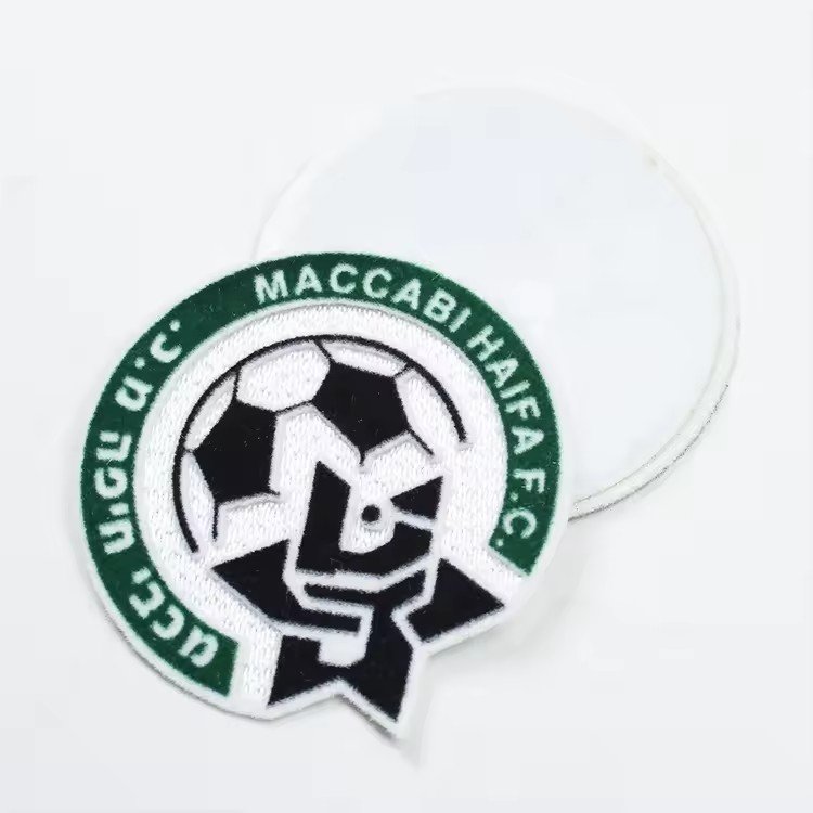 Custom Football Logo Heat Transfer Printing Flock Patches with Iron on
