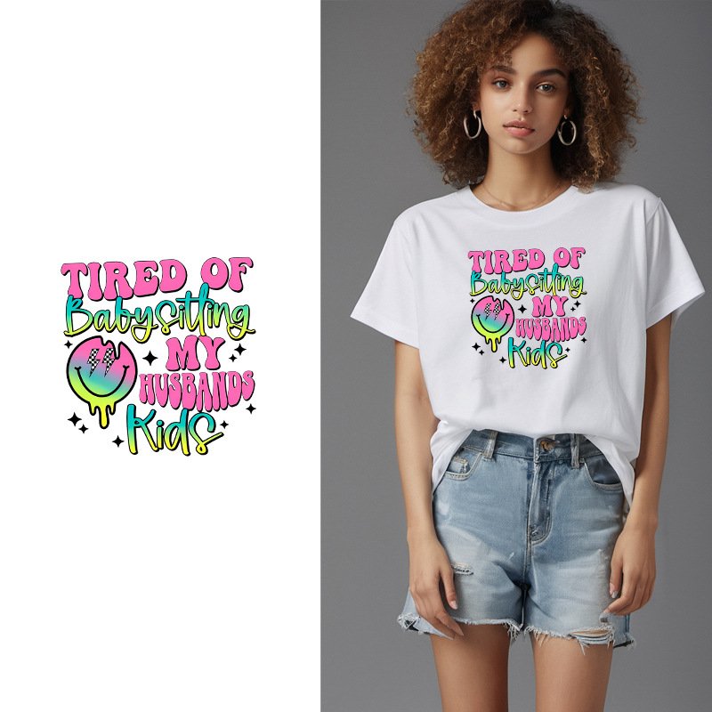 Wholesale Brand Heat Transfer Printing Vinyl Design Plastic Sol Heat Transfer Printing t-Shirts DTF Thermal Transfer Sticker