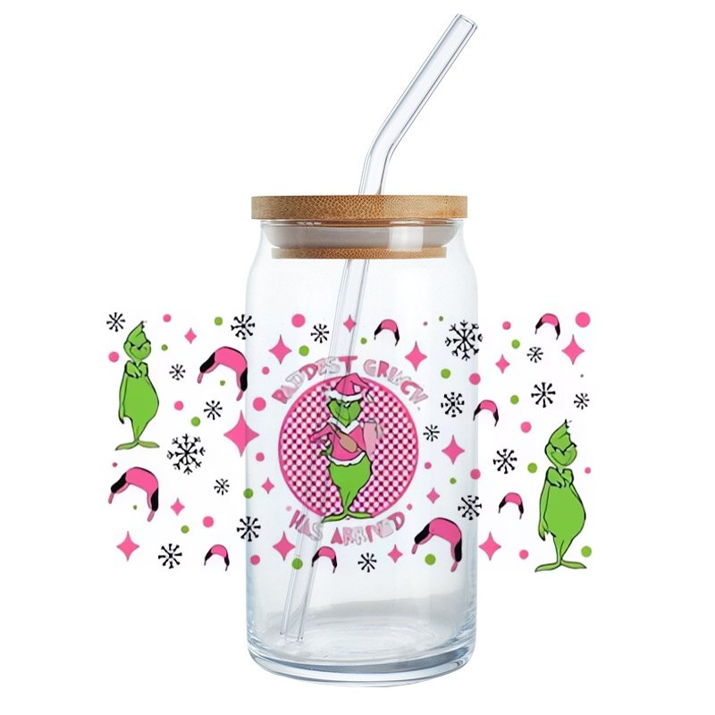 Christmas Custom UV DTF Wraps Popular Water Transfer Printing for Cups and Mugs Pet Material Washable and Waterproof