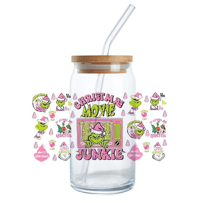 Christmas Custom UV DTF Wraps Popular Water Transfer Printing for Cups and Mugs Pet Material Washable and Waterproof