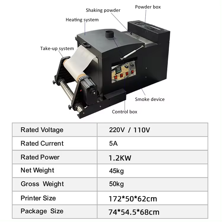 A3 Dtf Inkjet Printer Set Heat Transfer T-shirt Printing Machine Direct To Film Printer With Xp600 Print Head