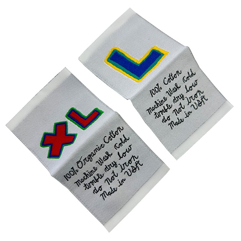 Custom Fabric Labels Iron On Logo Printing Machine Manufacturers Garment Satin Cloth Clothing Woven Label