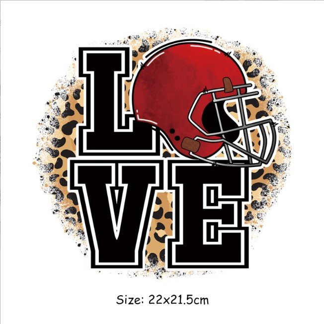 Football Leopard Baseball Mom Dad DTF Transfer Printing iron on Heat Transfer Stickers For Tshirts