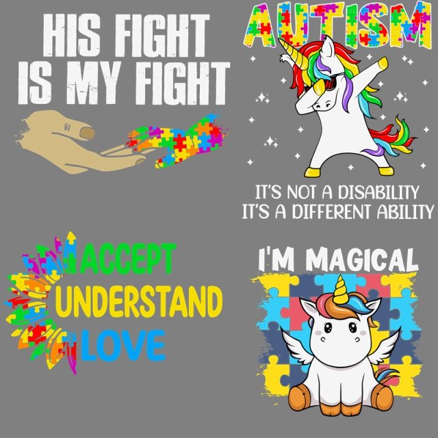 Wondove 28 Styles Custom Autism Awareness Printable DTF Plastisol Heat Press Printing Transfer Iron on Stickers Design