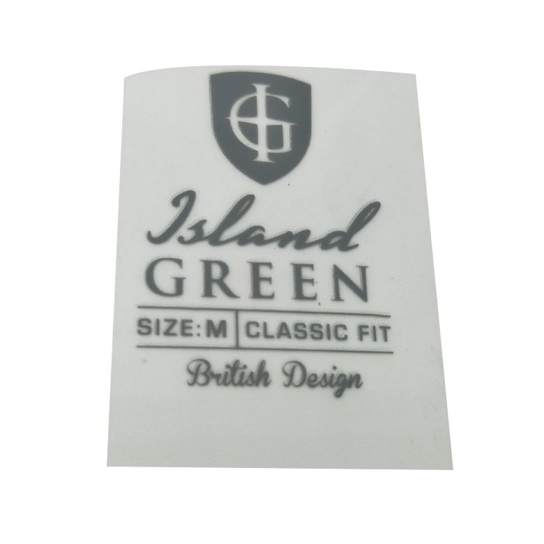 Manufacturer Custom Logo wash care label printer heat press stickers iron on size labels for clothing