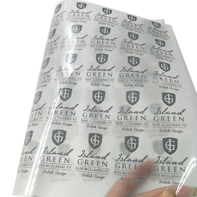 Manufacturer Custom Logo wash care label printer heat press stickers iron on size labels for clothing