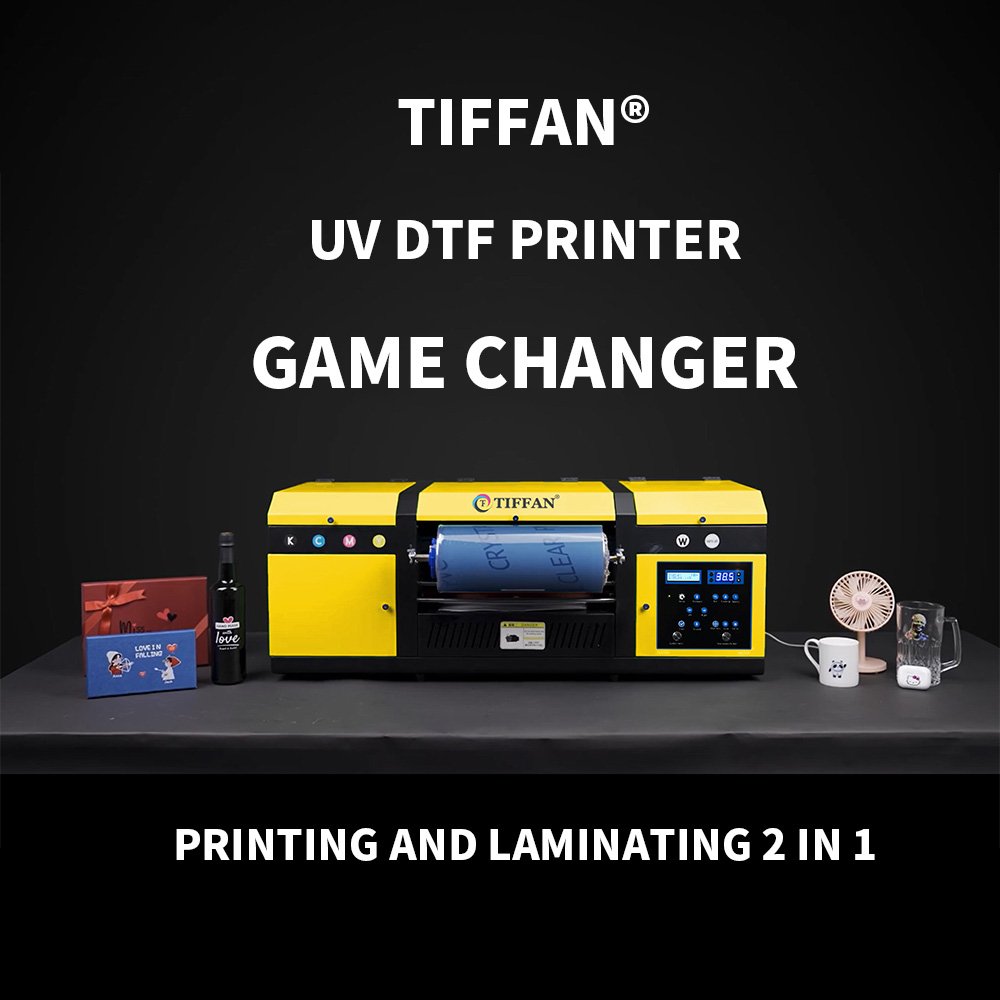 17" 2 in 1 Dual Print Heads Gold Foil Label Printing Machine Roller Printer A4 A3 Size Digital UV Sticker Printer DTF Printer