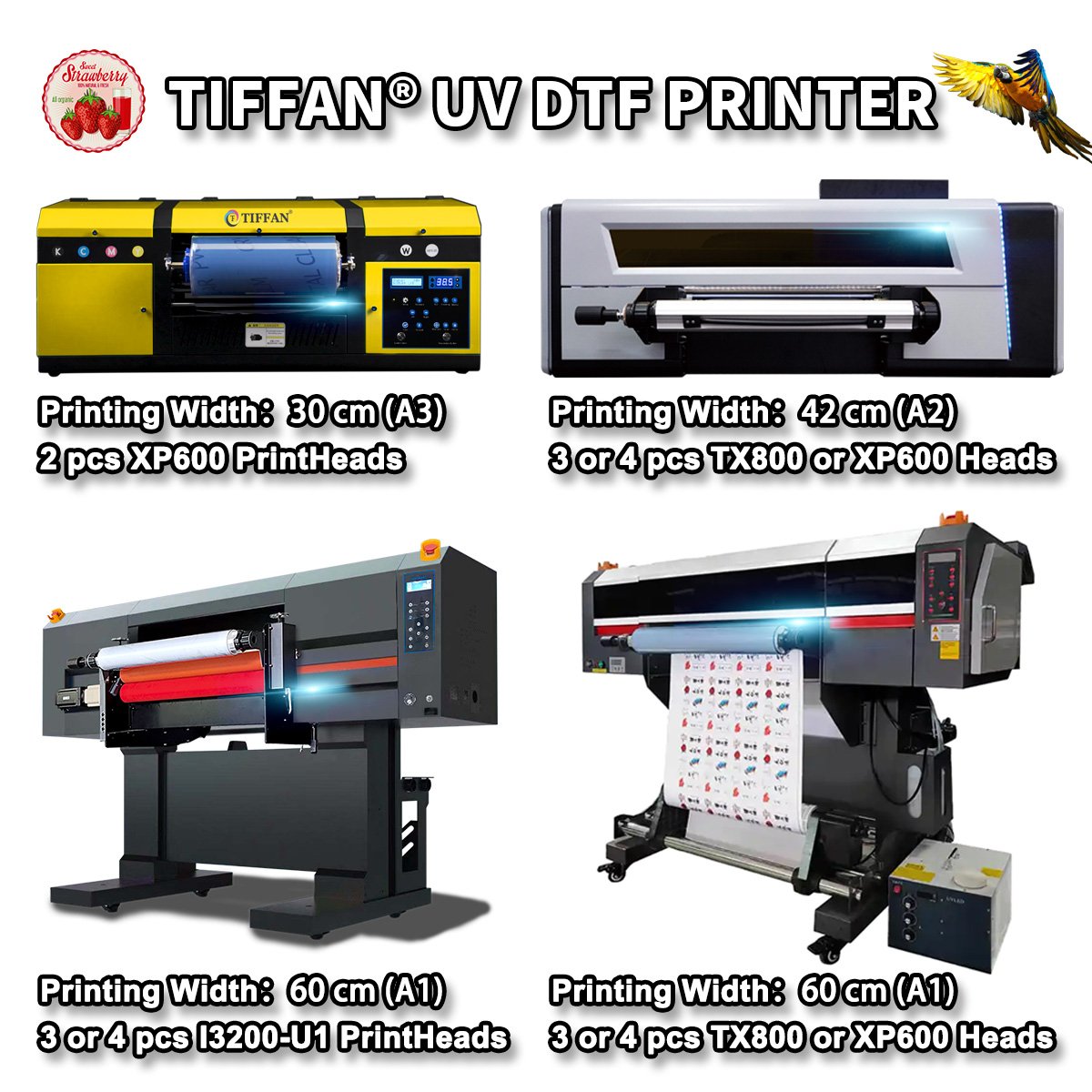 17" 2 in 1 Dual Print Heads Gold Foil Label Printing Machine Roller Printer A4 A3 Size Digital UV Sticker Printer DTF Printer