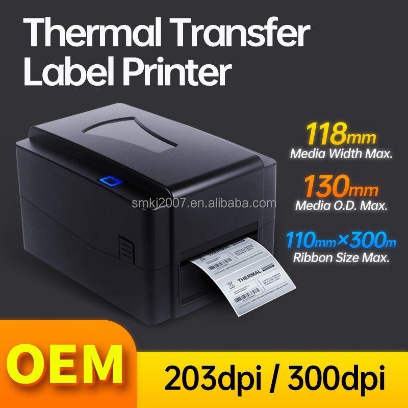 Soonmark 4inch direct thermal transfer barcode printers 300dpi with high printing speed tsc barcode printer for home and office