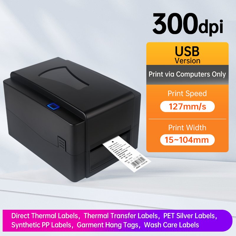 Soonmark 4inch direct thermal transfer barcode printers 300dpi with high printing speed tsc barcode printer for home and office