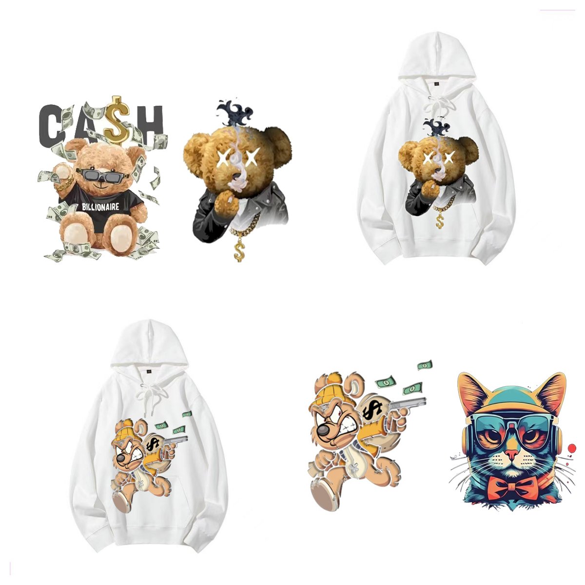 Custom Dtf Transfers Fashion Screen Heat Transfer Printing Heat Transfers Logo Iron on Sticker Designs for T-shirt
