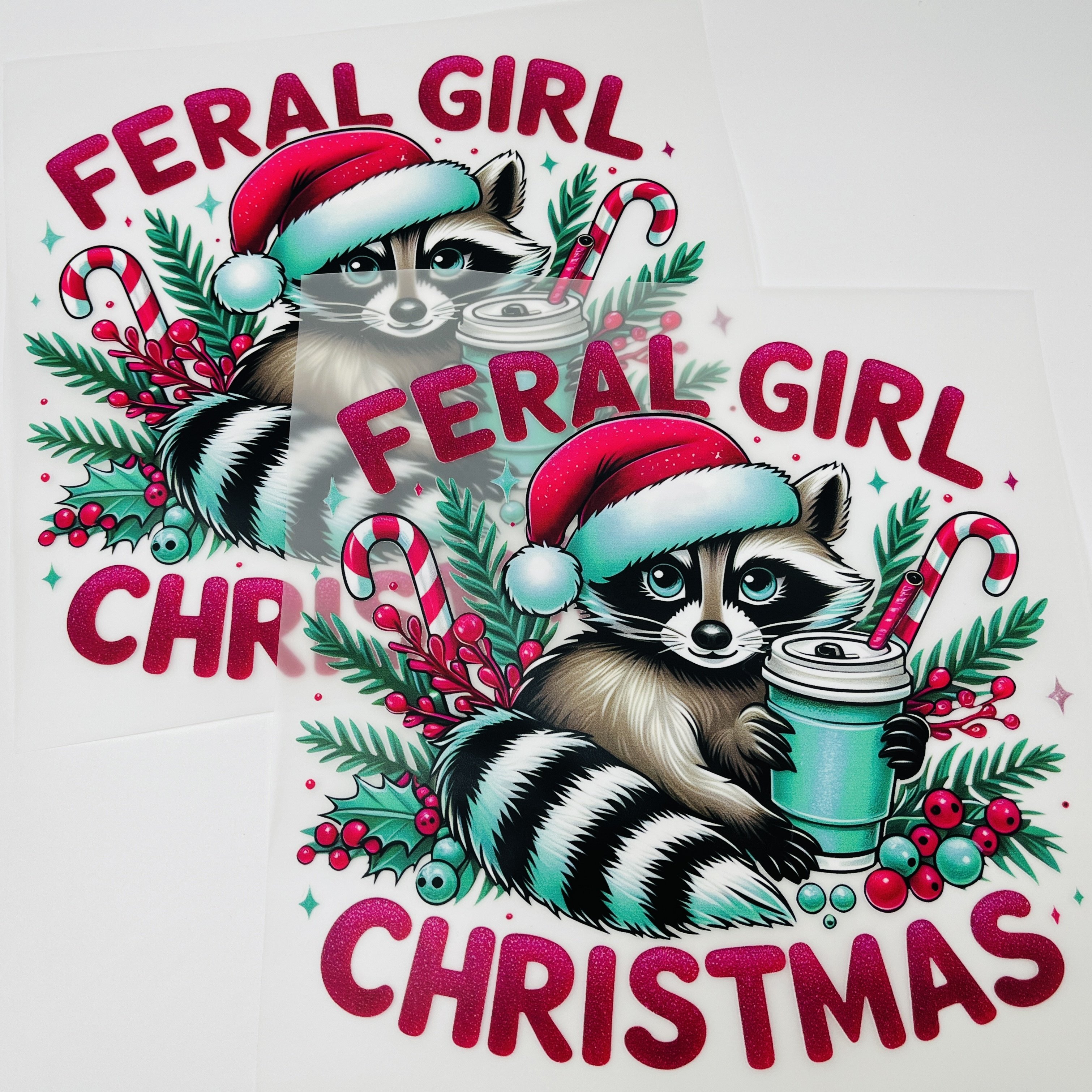 Wholesale low MOQ vinyl Christmas heat transfer stickers ready to press dtf film transfer printing for t-shirt