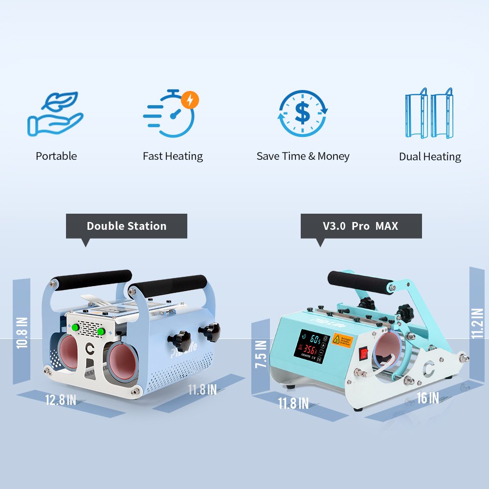 2025 PYD Life 30oz Double Station Dual Heat Press Machine Digital Sublimation Transfers Ready To Press For Mugs Cup Tumblers