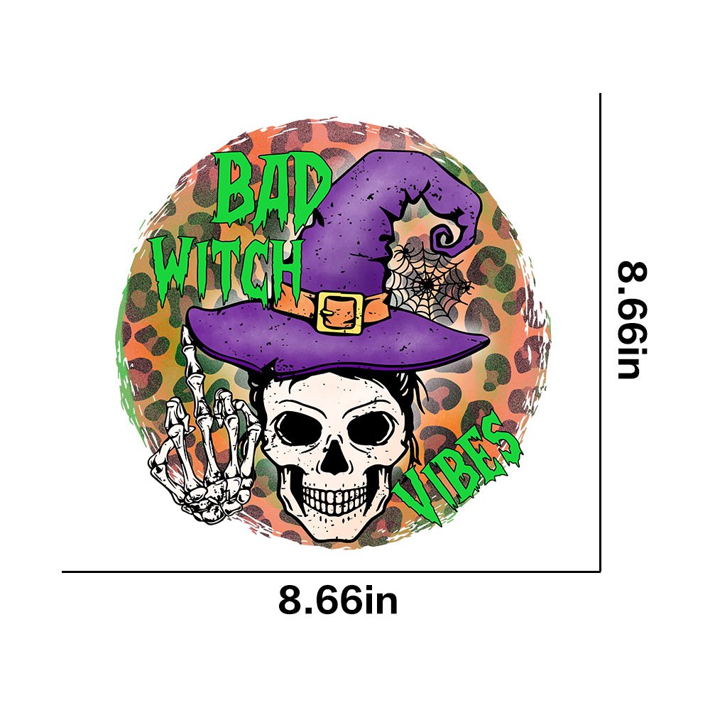 Halloween Skeleton Black Bat Hot Print Stickers T-shirt Heat Transfer Printing Stickers