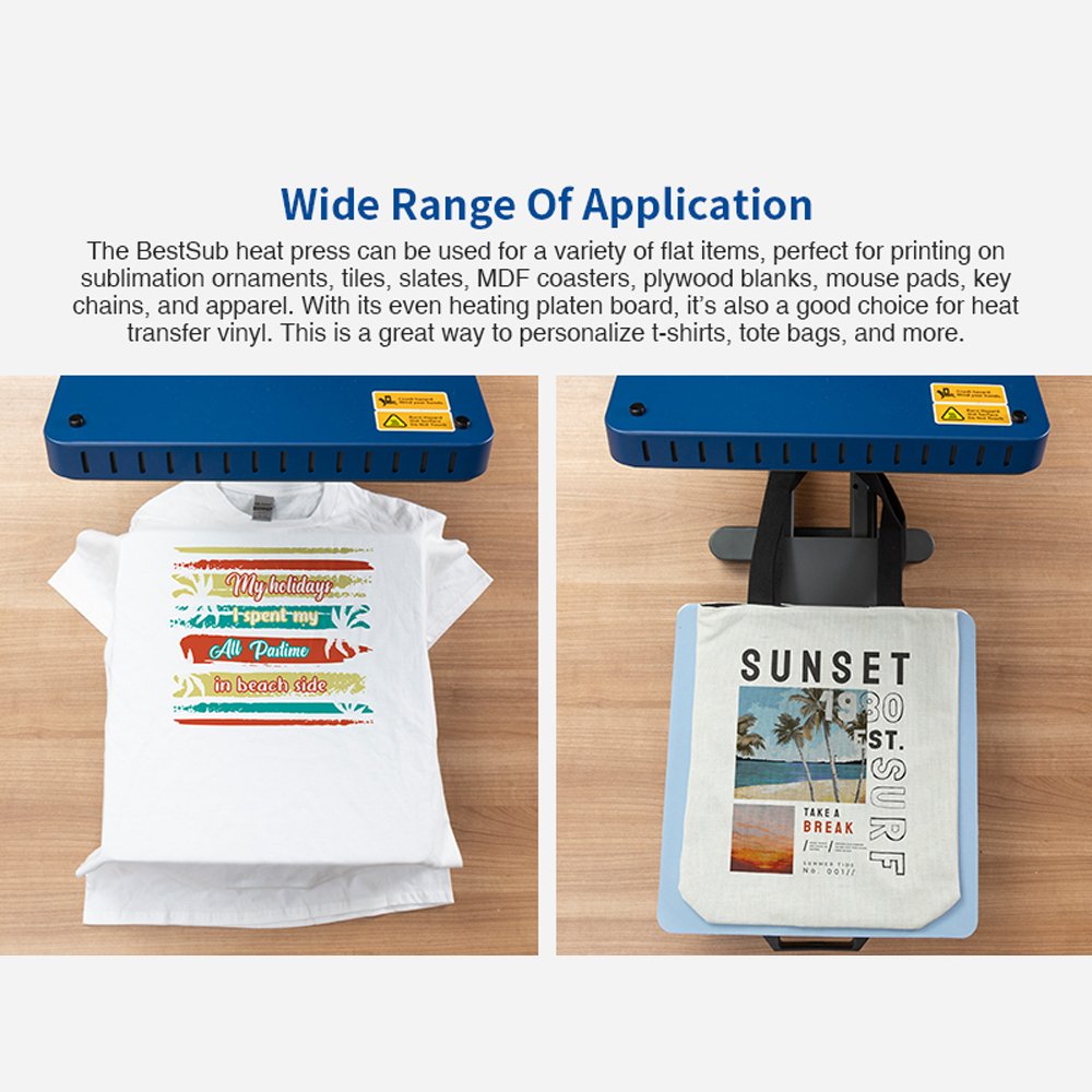 BestSub Wholesale 16x24 16x20 15x15 Sublimation Slide Out Drawer Flat T shirt Printing DTF Printing Heat Press Transfer Machine
