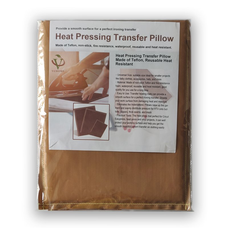 Best Selling Bsci Factory 5X5" Brown Ptef Coated Heat Press Transfer Pillow