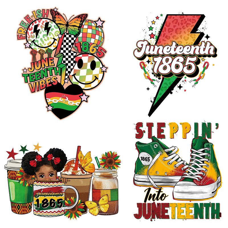 DTF transfer designs ready to press African girl iron on juneteeth vinyl heat transfers for t-shirts uvdtf cup wraps