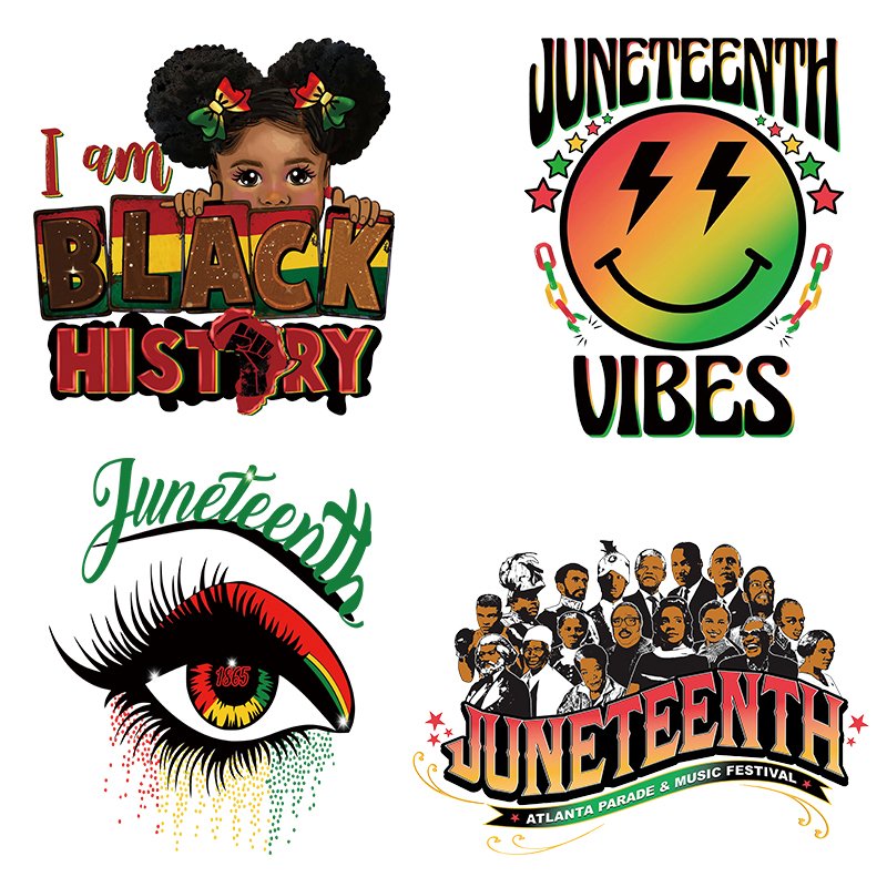 DTF transfer designs ready to press African girl iron on juneteeth vinyl heat transfers for t-shirts uvdtf cup wraps