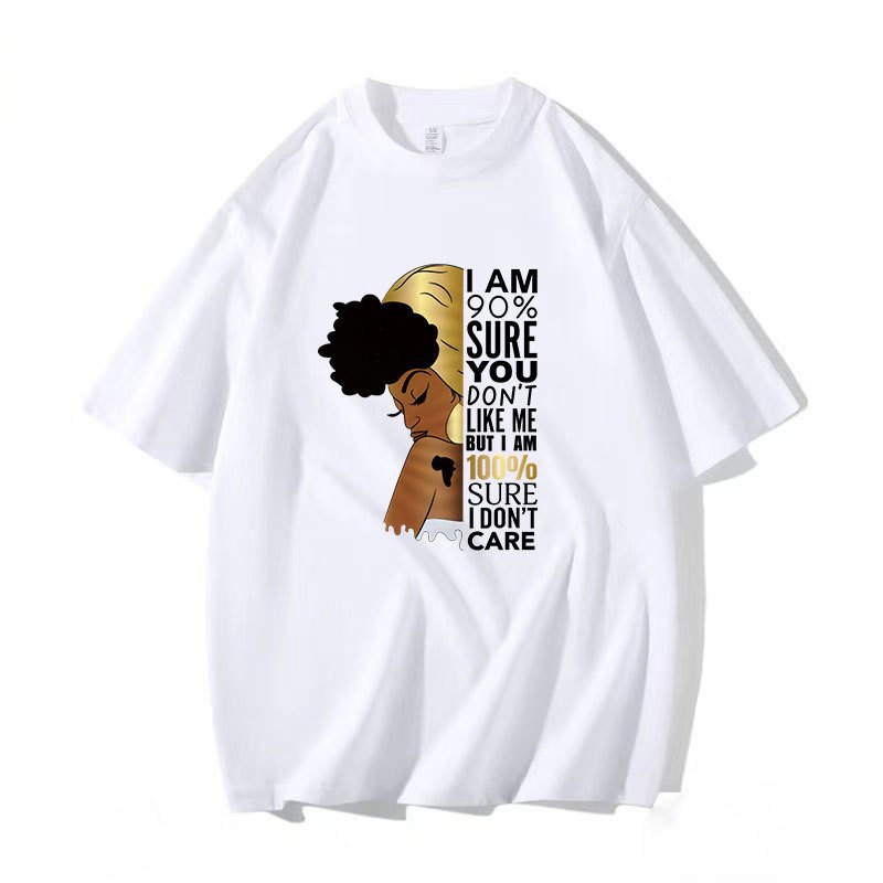 black girl design T-shirt Thermal Sticker Transfer Factory Custom Explosion Black Garment PET Film Heat Transfer Printing