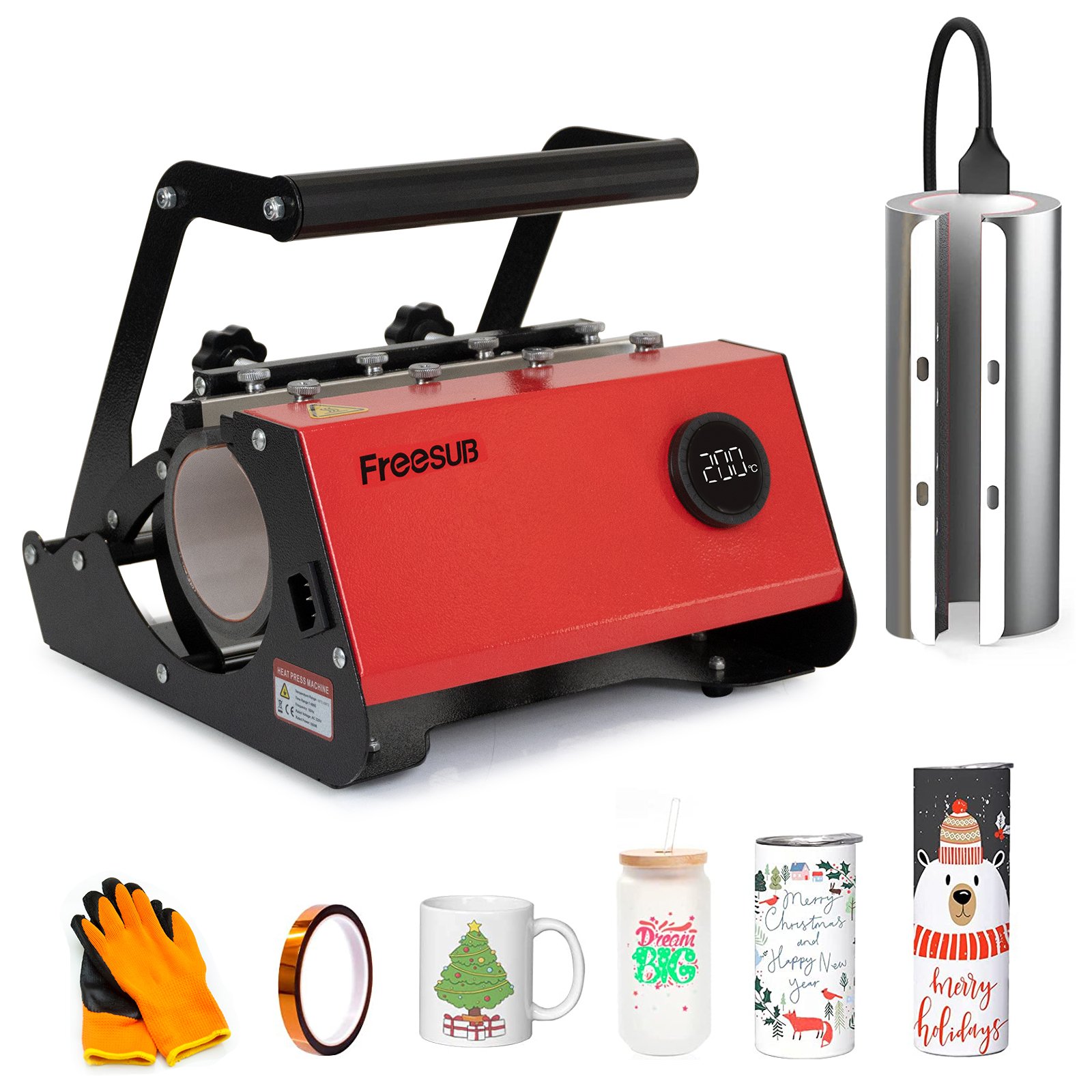 Freesub 11oz 20oz 30oz Tumbler press Machine mug Heat Press Sublimation Printing Machine for Mugs bottles