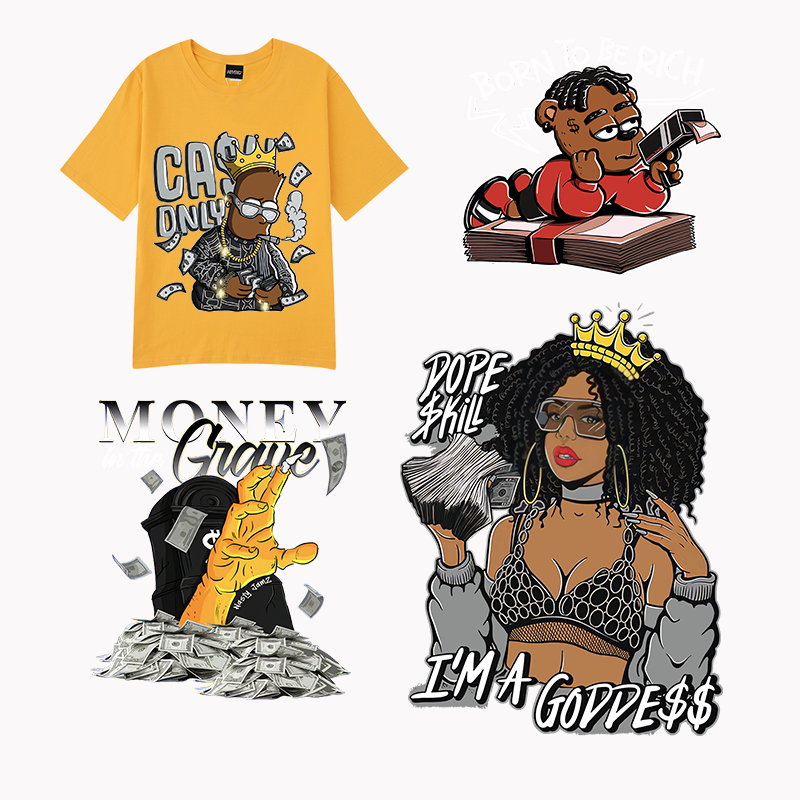 Wholesale heat transfer vinyl design Mickey print custom for T-shirts