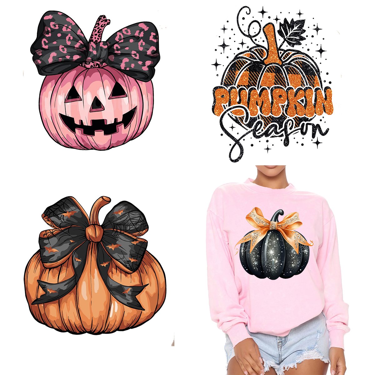 Cheap price DTF stickers no MOQ Halloween transfer printing Ready To Press Custom Screen Print Design For T -shirts hoodies