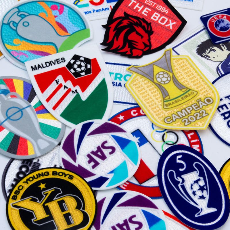 Flocking Heat Transfer Printed Patch Tatami Embroidery Football Soccer Jersey 3D Logo Iron On Flock Patches