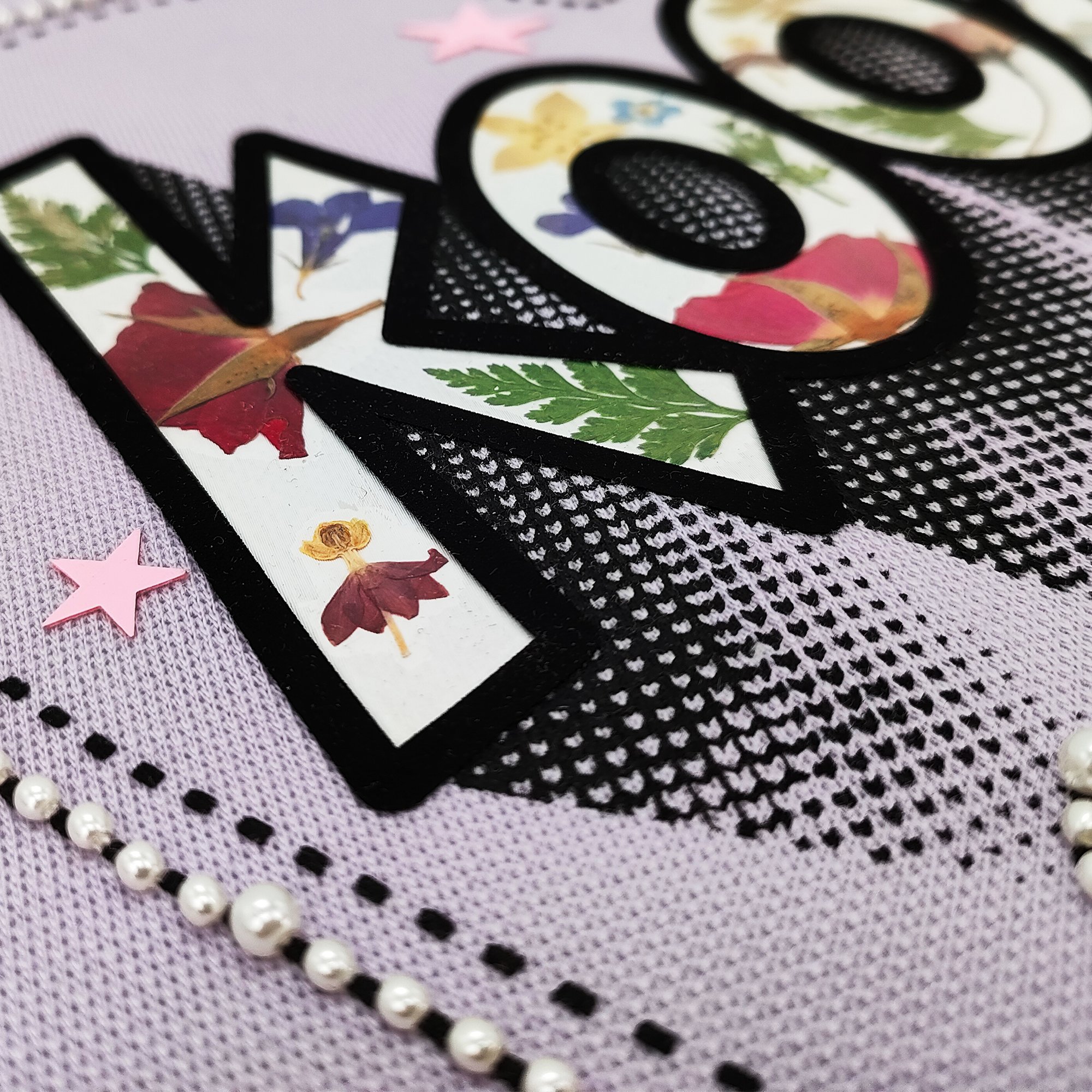 EYD Sustainable Silicone Transfer Designs Sreen Print Based Hand Beaded Flower Heat Transfer Printing