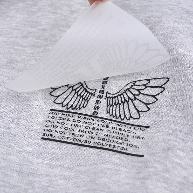 High-quality Label Neck Tags Transparent Garment Shoes Bag Accessories Custom Color Heat Transfer Printing Stickers For Clothes