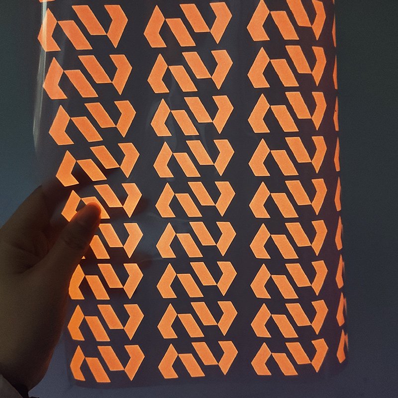 2025 glow in the dark PU PET luminous vinyl film sticker material heat transfer press printing paper sheet for t-s support custo