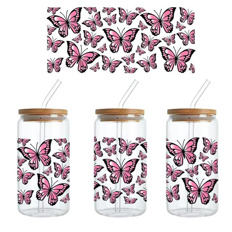 Factory Sale Cartoon Screen Printing UV DTF Cup Wraps Heat Transfer Printing Sticker for bottles